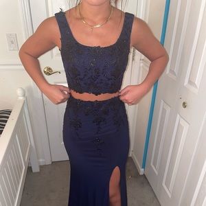 Navy blue prom dress never worn